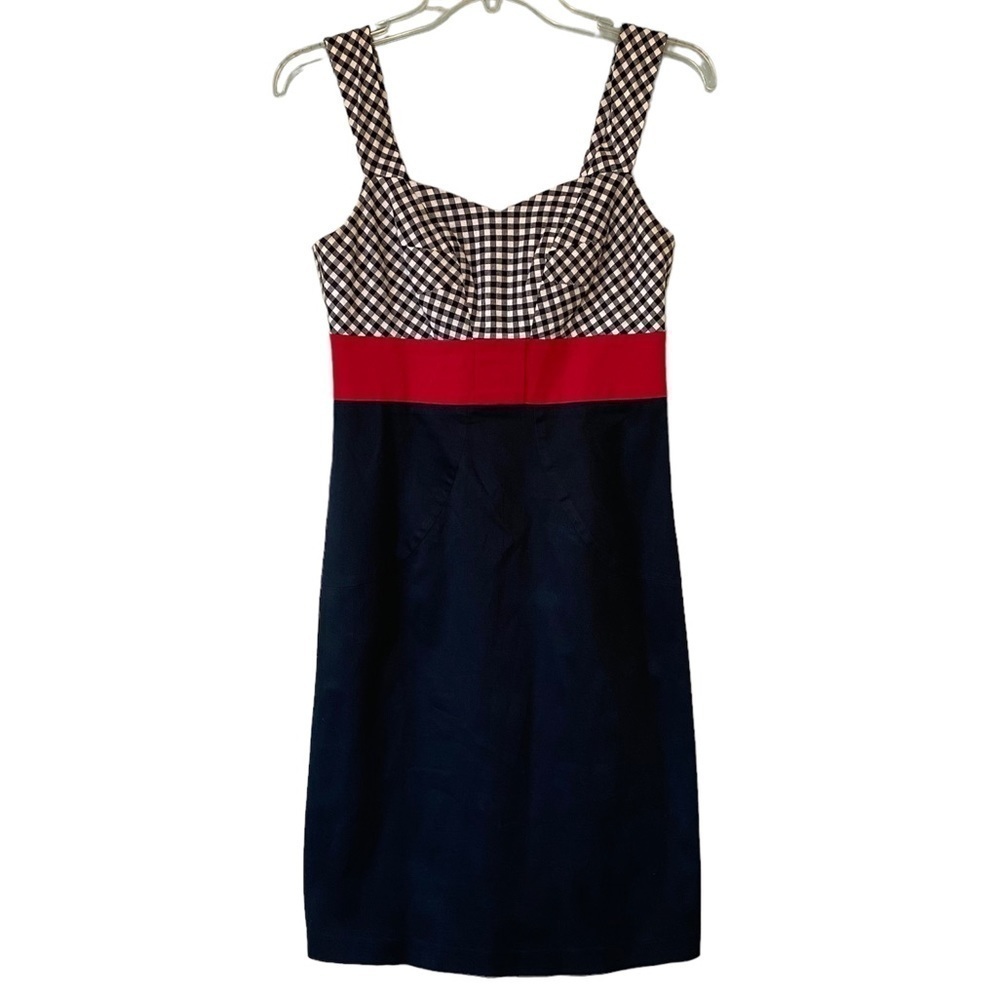 Point Zero Gingham Fitted Pin-Up Dress Sz 2
